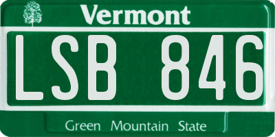 VT license plate LSB846