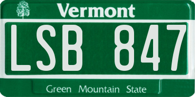 VT license plate LSB847