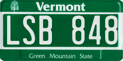 VT license plate LSB848