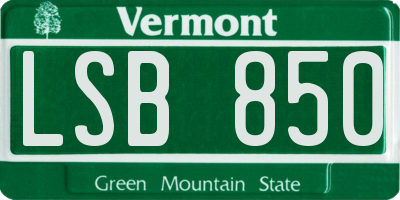 VT license plate LSB850