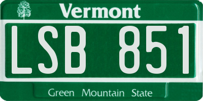 VT license plate LSB851
