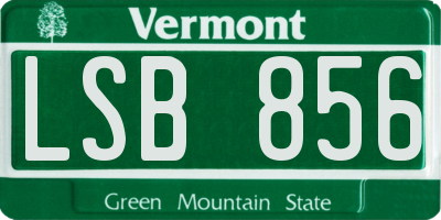 VT license plate LSB856