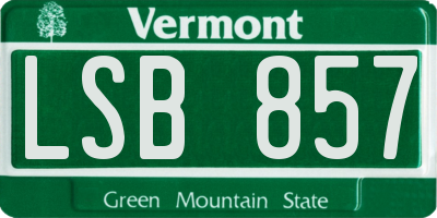 VT license plate LSB857