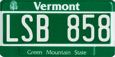 VT license plate LSB858