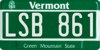 VT license plate LSB861