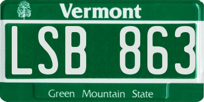 VT license plate LSB863