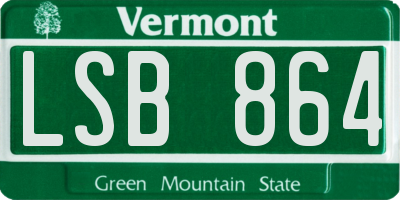 VT license plate LSB864