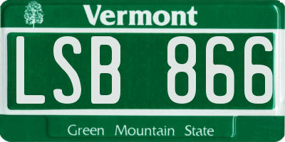 VT license plate LSB866