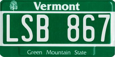 VT license plate LSB867