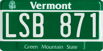 VT license plate LSB871