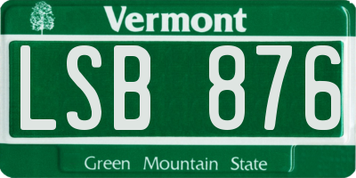 VT license plate LSB876