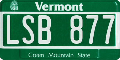 VT license plate LSB877