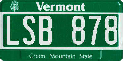 VT license plate LSB878