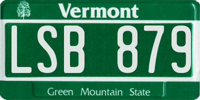 VT license plate LSB879