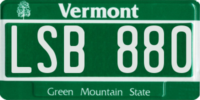VT license plate LSB880