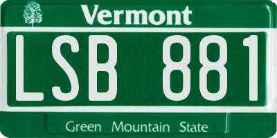VT license plate LSB881