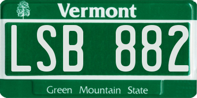 VT license plate LSB882