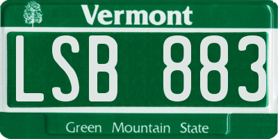 VT license plate LSB883