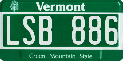 VT license plate LSB886