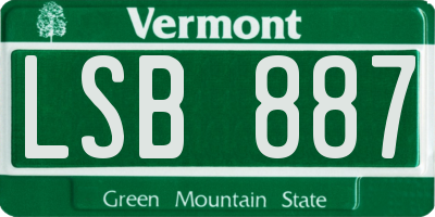 VT license plate LSB887
