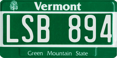 VT license plate LSB894