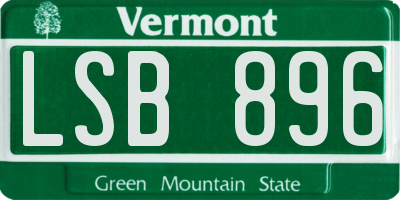 VT license plate LSB896