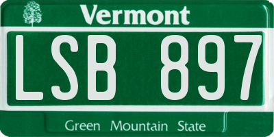 VT license plate LSB897