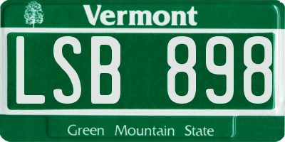 VT license plate LSB898