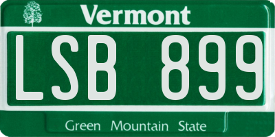VT license plate LSB899