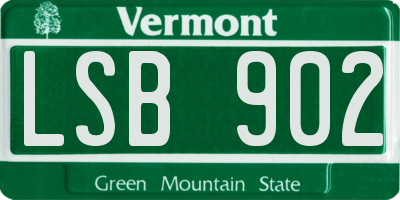 VT license plate LSB902