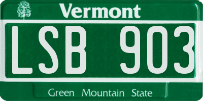 VT license plate LSB903