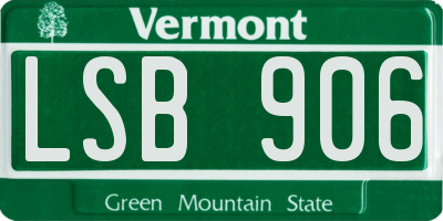 VT license plate LSB906