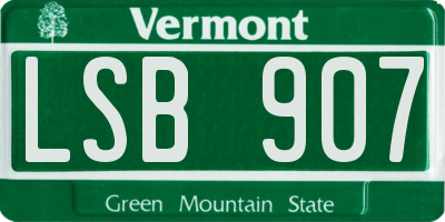 VT license plate LSB907