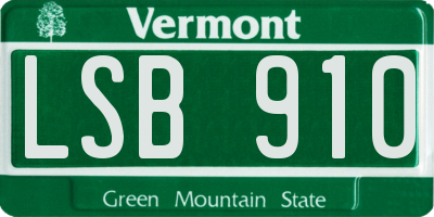 VT license plate LSB910