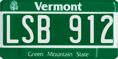 VT license plate LSB912