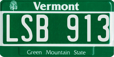 VT license plate LSB913