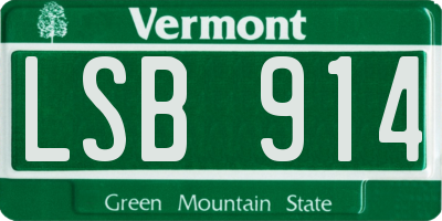VT license plate LSB914