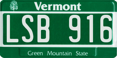 VT license plate LSB916
