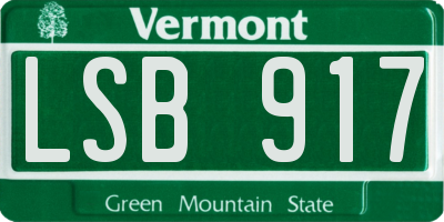 VT license plate LSB917
