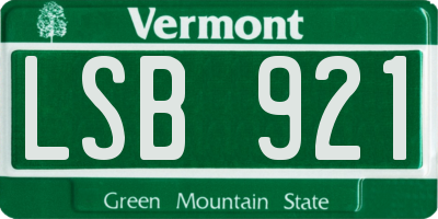 VT license plate LSB921
