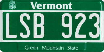 VT license plate LSB923