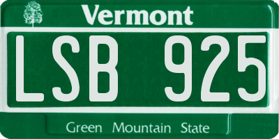 VT license plate LSB925