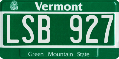VT license plate LSB927