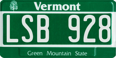 VT license plate LSB928