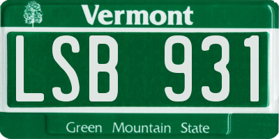 VT license plate LSB931