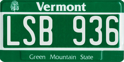 VT license plate LSB936