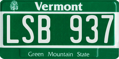 VT license plate LSB937