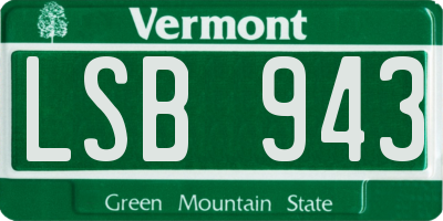 VT license plate LSB943