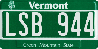 VT license plate LSB944