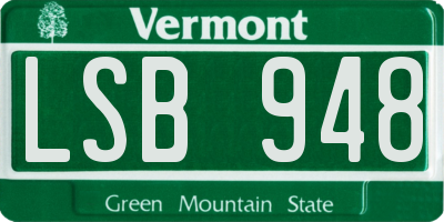 VT license plate LSB948